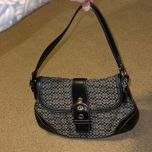 Black Coach bag matching checkbook wallet